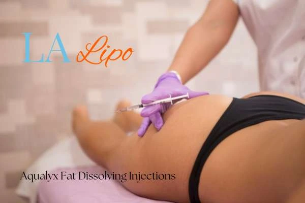 Woman having fat dissolving injections Birmingham on thighs