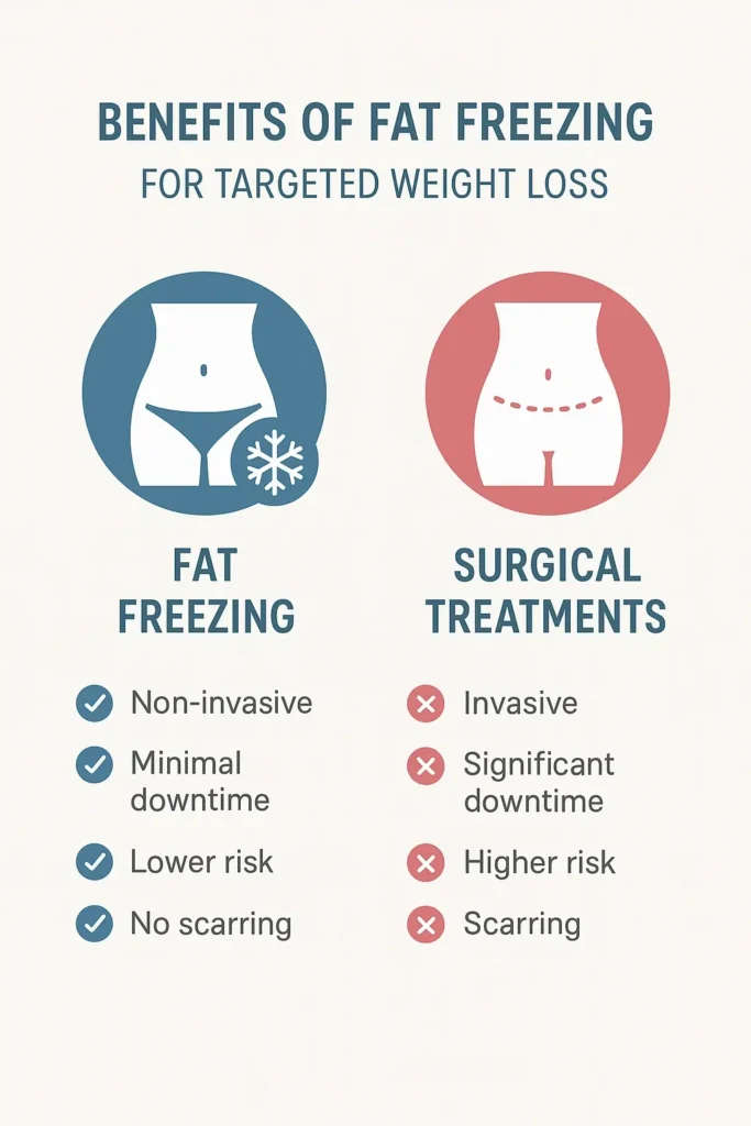 graphic showing the benefits of fat freezing Birmingham