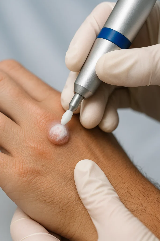 example of wart removal Birmingham using cryopen